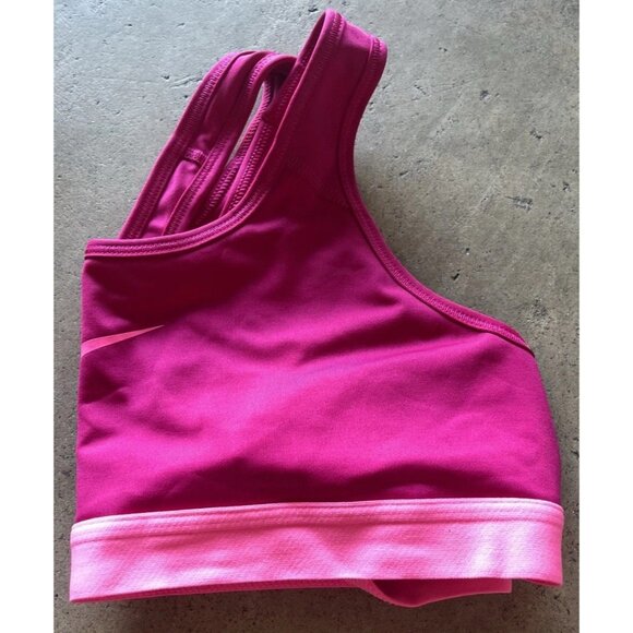 NIKE Women’s Size Medium DRI-FIT Support Sports Yoga/Gym Bra-Magenta Pink - Picture 10 of 10